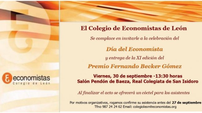 Invitación Día del Economista y XI Premio Fernando Becker Gómez