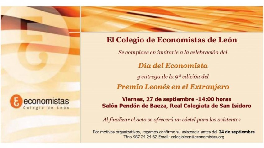 Invitación Día del Economista y Premio Leonés en el Extranjero